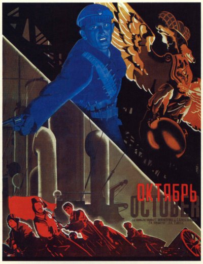 Plakat do filmu „Październik”, 1927 autorstwa Georgy Stenberg