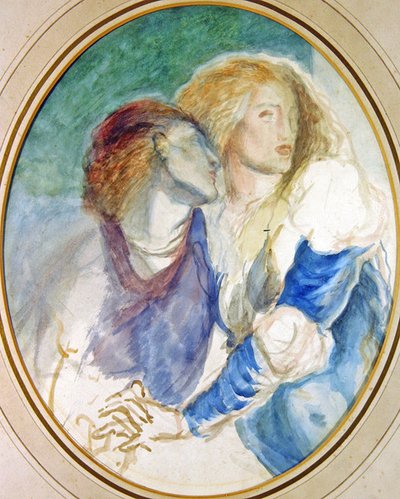 Dwie twarze (akwarela na papierze) autorstwa Gerard Chowne