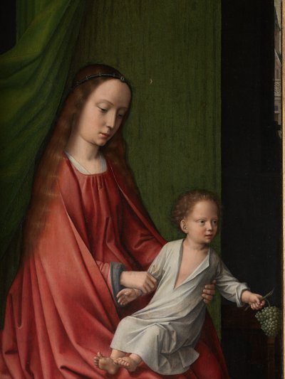 Fragment zewnętrznej tablicy chrztu Chrystusa, ok. 1502-08 (olej na desce) autorstwa Gerard David