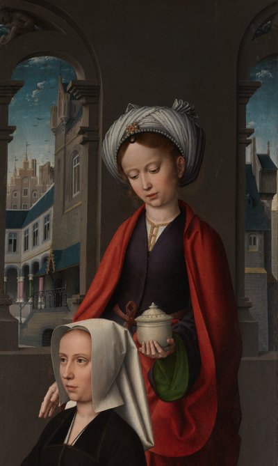 Fragment zewnętrznej tablicy chrztu Chrystusa, ok. 1502-08 (olej na desce) autorstwa Gerard David
