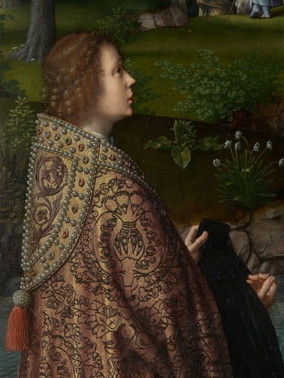 Fragment centralnego panelu Chrztu Chrystusa, ok. 1502-08 (olej na desce) autorstwa Gerard David