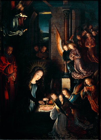 Obraz szopkowy autorstwa Gerarda Davida (1460-1523). 1495. wym. 57x41 cm Wiedeń, Kunsthistorisches Museum autorstwa Gerard David