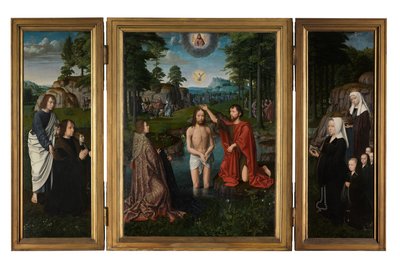 Chrzest Chrystusa, ok. 1502-08 (olej na desce) autorstwa Gerard David