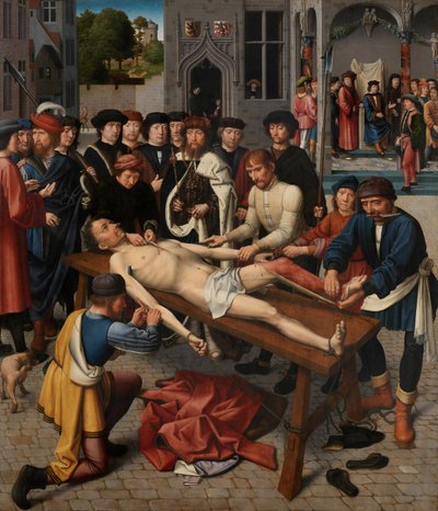 Obdzieranie ze skóry Sisamnes autorstwa Gerard David