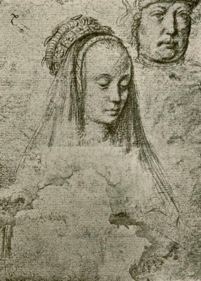 Młoda kobieta w nakryciu głowy, 1497-1498, 1908. autorstwa Gerard David