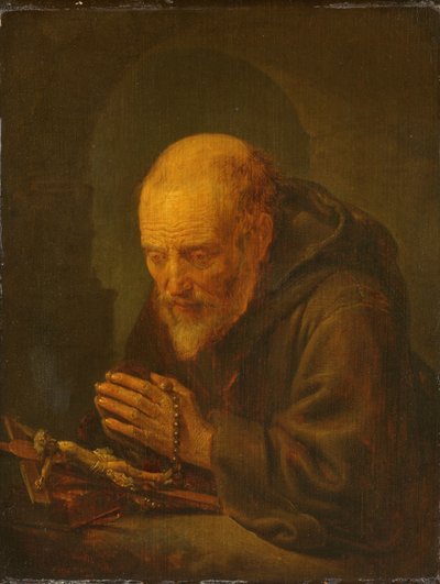 Modlitwa pustelnika autorstwa Gerrit Dou