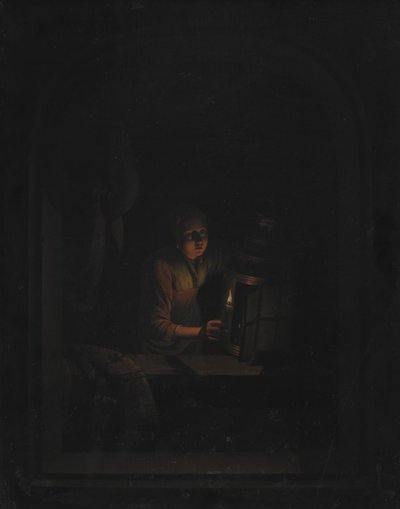 Dziewczyna ze świecą autorstwa Gerrit Dou