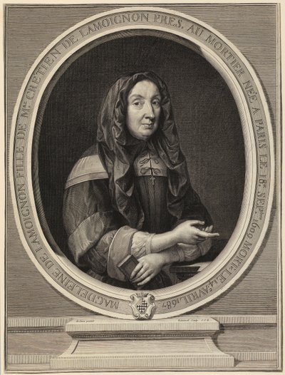 Portret Madeleine de Lamoignon autorstwa Gérard Edelinck