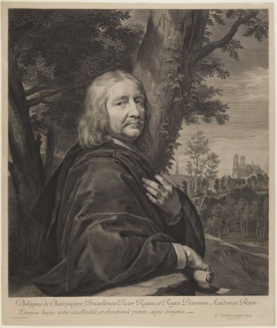 Autoportret autorstwa Philippe’a de Champaigne’a     (Robert-Dumesnil VII, 239, nr 164, wersja II) autorstwa Gérard Edelinck