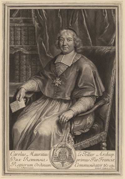 Charles Maurice Le Tellier autorstwa Gerard Edelinck after Pierre Mignard I