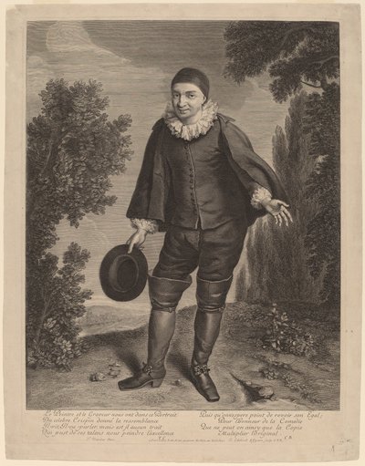 Raimond Poisson jako Crispin autorstwa Gerard Edelinck after Theodor Netscher