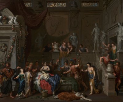 Śmierć Kleopatry, ok. 1700-10 (olej na płótnie) autorstwa Gerard Hoet