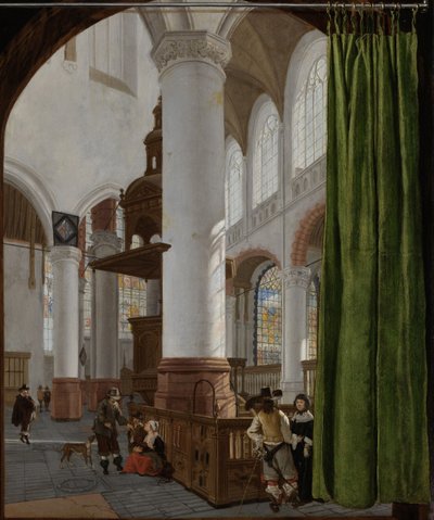 Wnętrze starego kościoła w Delft, 1654 autorstwa Gerard Houckgeest