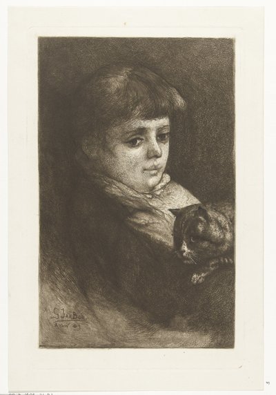 Portret Eleonory Bos z kotem autorstwa Gerard Jan Bos