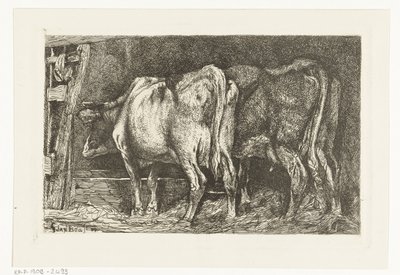Dwie krowy w żłobie autorstwa Gerard Jan Bos