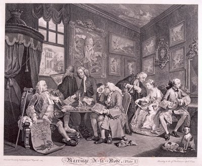 Małżeństwo a la mode”, 1745, tablica I autorstwa Gerard Jean Baptiste Scotin
