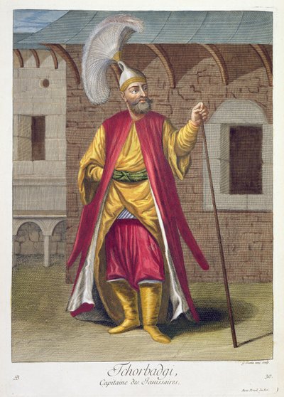 Tchorbadji, kapitan janczarów, XVIII wiek autorstwa Gerard Jean Baptiste Scotin