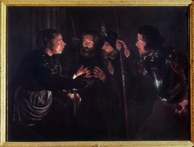 Odmowa św. Piotra. Obraz Gerarda Seghersa (1591-1651). olej na płótnie autorstwa Gerard Seghers