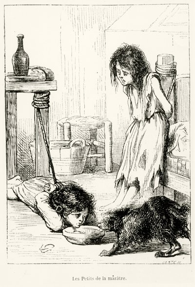 Żałosne dzieci, ilustracja z "L"Annee Illustree", 1868 autorstwa Gerard Seguin