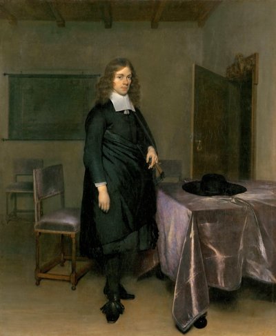 Portret mężczyzny autorstwa Gerarda Ter Borcha (Terburg), młodszego (1617-1681), - Olej na płótnie - Tiroler Landesmuseum Ferdinandeum, Innsbruck autorstwa Gerard Terborch