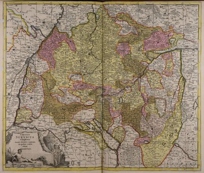 Circulus Suevicus complectens omnes status subdivisos ex quibus constat autorstwa Gerard Valck