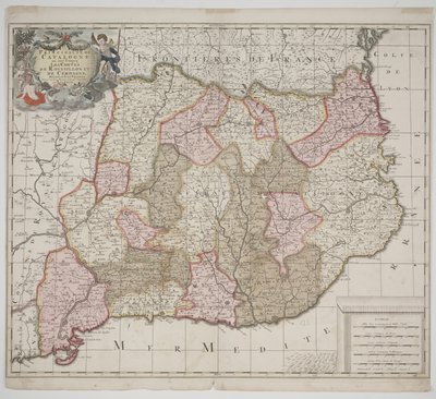 Księstwo Katalonii, ok. 1702 (akwaforta ręcznie kolorowana) autorstwa Gerard Valck