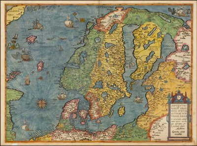 Mapa Europy Północnej z 1593 roku autorstwa Gerarda de Jode autorstwa Gerard de Jode