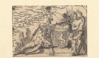 Projekt winiety z herbem Brabancji autorstwa Gerard de Lairesse
