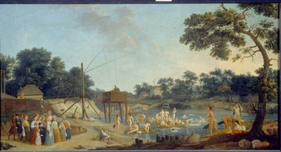 Widok łaźni Serebryanicheskaya w Moskwie, olej na płótnie, Gerard de la Barthe - Państwowe Muzeum Rosyjskie, Sankt Petersburg autorstwa Gerard de la Barthe