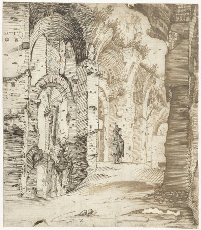 Ruiny podbudów pałacowych Septymiusza Sewera, Rzym autorstwa Gerard ter Borch