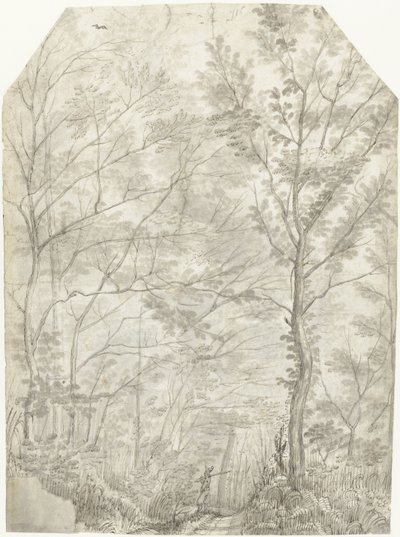 Las Villa Madama poza Rzymem, z myśliwym autorstwa Gerard ter Borch (I)