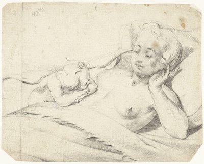Wenus w łóżku z oglądaniem Kupidyna autorstwa Gerard ter Borch (I)