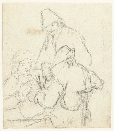 Trzech pijących rolników przy stole autorstwa Gerard ter Borch (II) (possibly)