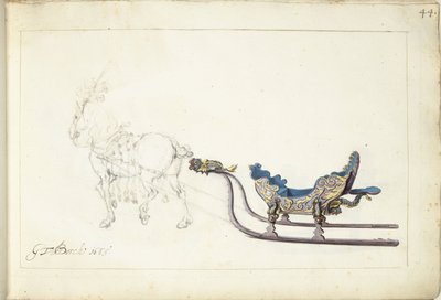 Koń i sanie autorstwa Gerard ter Borch (II) (signed by artist)