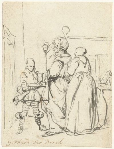 Pani pracująca w toalecie autorstwa Gerard ter Borch (II)