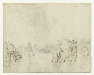 Lodowa twarz z graczami w kolbie autorstwa Gerard ter Borch (II)