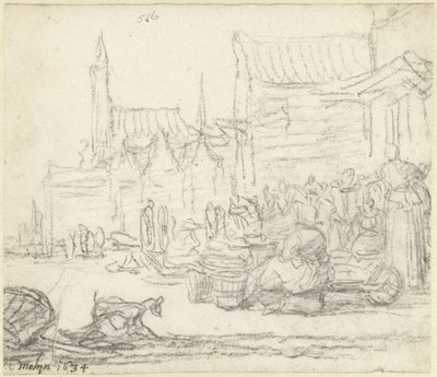 Rolka na pokładzie rynku autorstwa Gerard ter Borch (II)