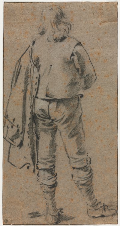 Człowiek stojący widziany z tyłu, c. 1630. autorstwa Gerard ter Borch