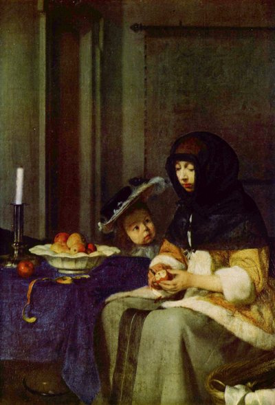 Niemiecki: Apfelschälerin Obieraczka do jabłek autorstwa Gerard ter Borch