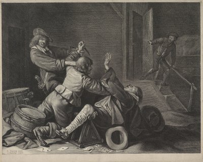 Dźgnięcie nożem autorstwa Gerard ter Borch
