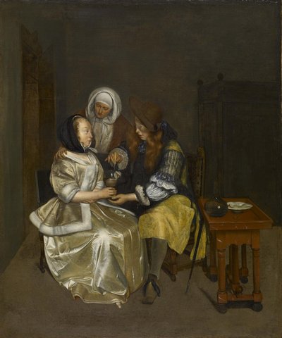 Kieliszek lemoniady, ok. 1664 r. autorstwa Gerard ter Borch