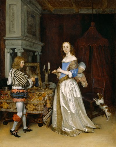 Pani w toalecie, ok. 1660 autorstwa Gerard ter Borch