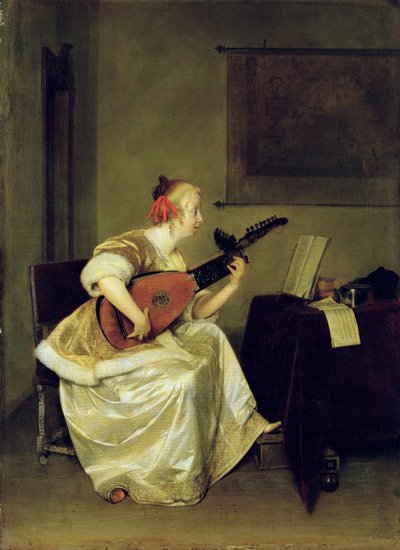 Lutniarz, 1667-68 autorstwa Gerard ter Borch