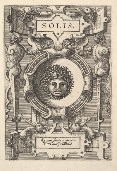 Popiersie Sol otoczone plecieniem, z cyklu „Deorum dearumque”, zestaw obrazów z..., 1573 autorstwa Gerard van Groeningen