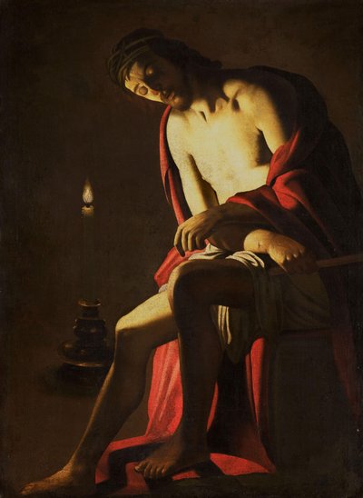 Chrystus na zimnym kamieniu autorstwa Gerard van Honthorst (copy after)