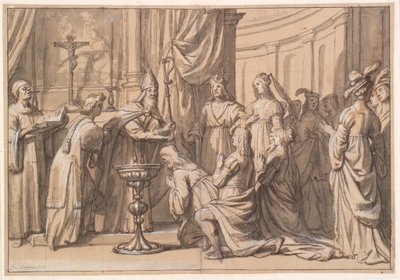 Harold Klak and his Family are Baptized in Mainz   1267778   pl       polish Successfully Translated  Original: Numazu, from the series "Fifty-three Stations of the Tokaido (Tokaido gojusan tsugi)," also known as the Tokaido with Poem (Kyoka iri Tokaido) T autorstwa Gerard van Honthorst