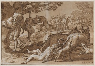 Król Jarmeric poddaje schwytanych Wendów torturom autorstwa Gerard van Honthorst