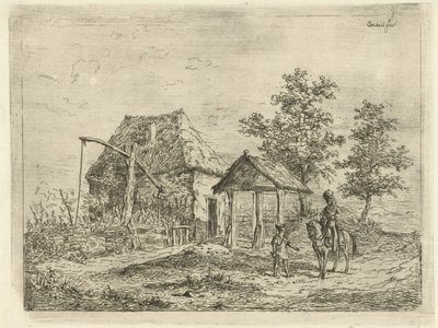 Kawalerzysta na farmie Artylerzysta konny i rolnik autorstwa Gerardus Emaus de Micault