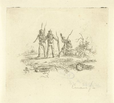 Trzech piechurów autorstwa Gerardus Emaus de Micault