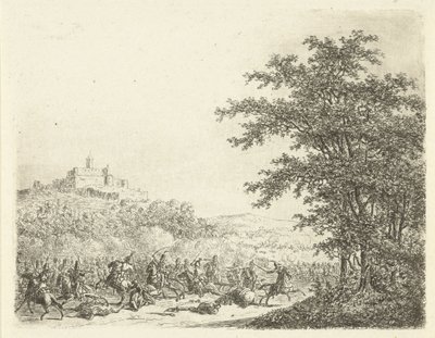 Walka konna w twierdzy Königstein Spotkanie w Königstein autorstwa Gerardus Emaus de Micault